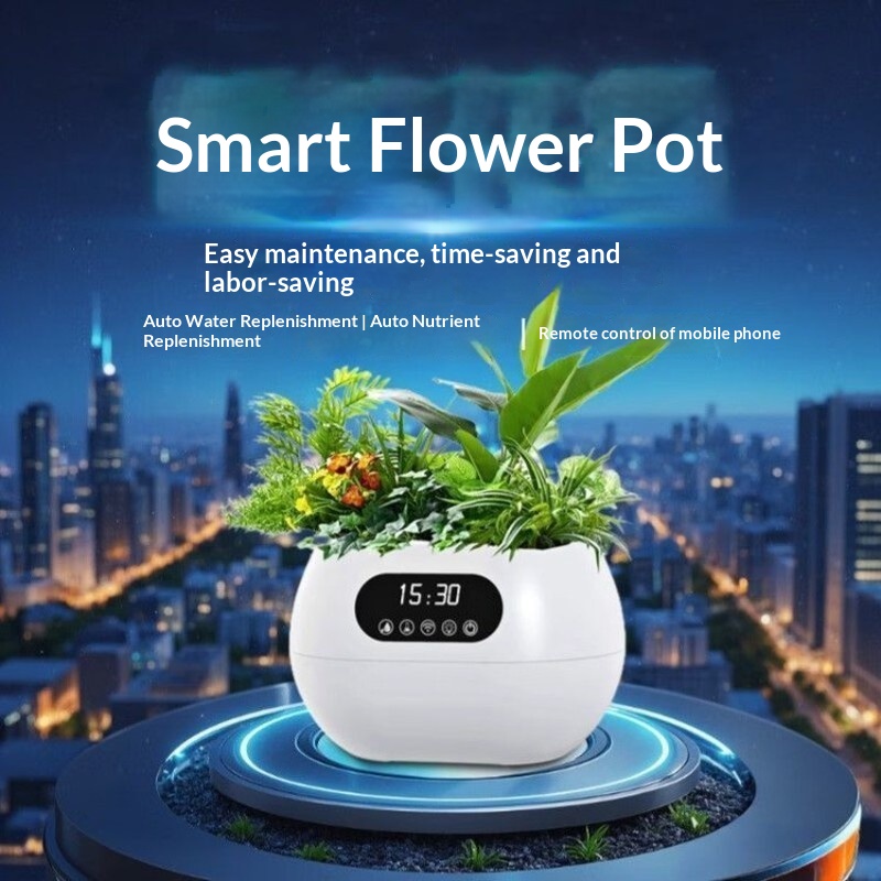 Electronic Gift - KI-Intelligenter Blumentopf Automatische Bewässerung Nährstoffversorgung Fernsteuerung