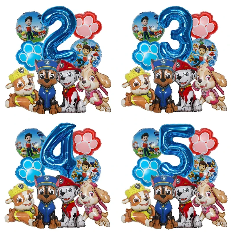 Electronic Gift - 9-teiliges Cartoon Paw Patrol Folienballon-Set mit