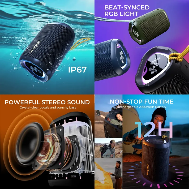 W-KING D110 RGB Kabelloser Blu – Bluetooth Speaker Waterproof Bewertung und Preis